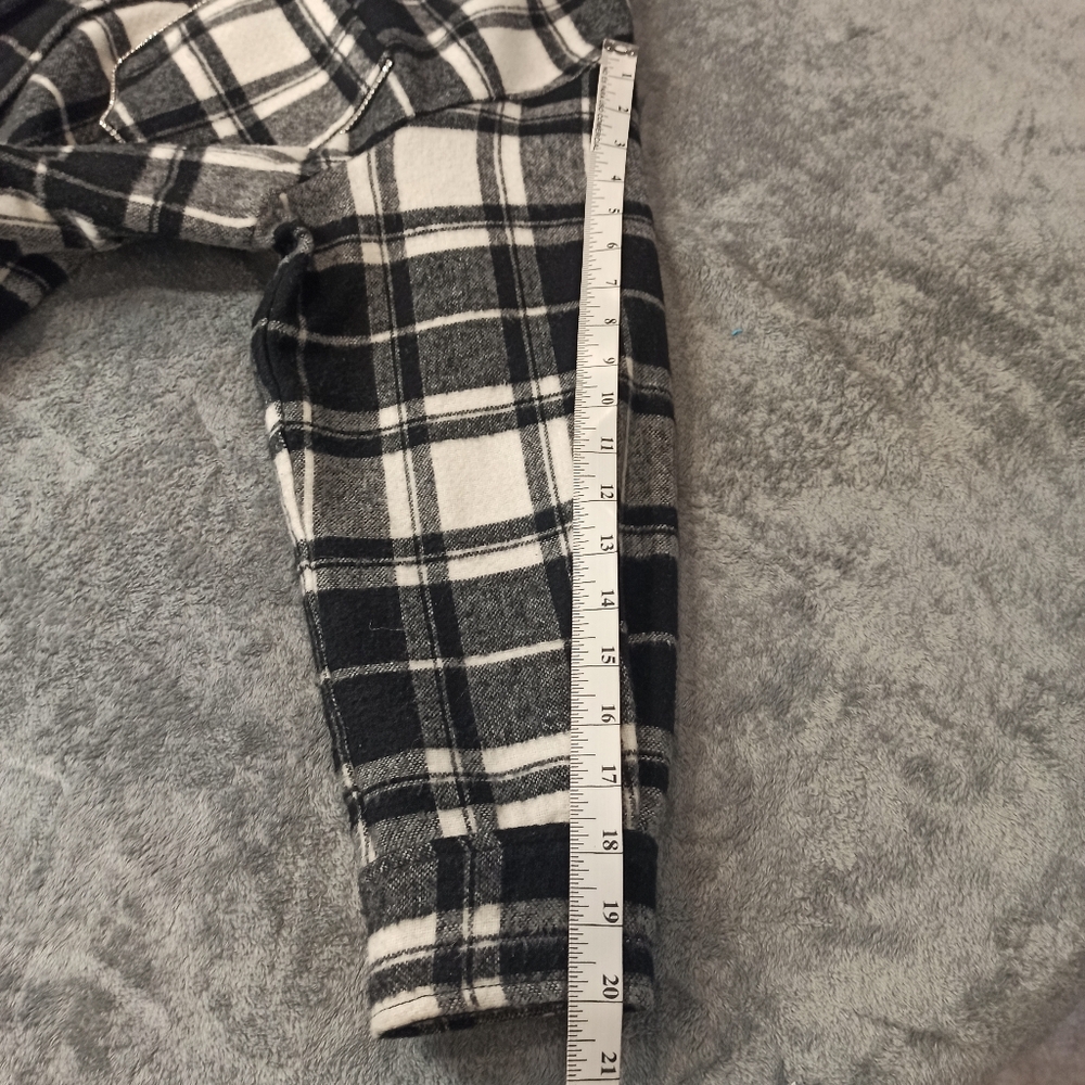 zara womens black and white check shirt with diamons buttons and trim Medium - Picture 15 of 15